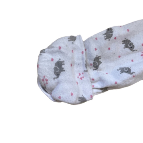 3/$20 simple joys newborn gown elastic bottom white elephants - Picture 3 of 5